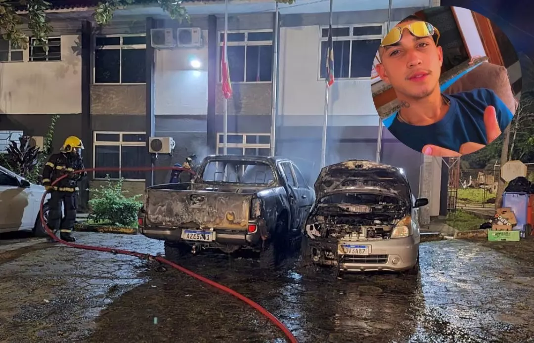 Carro usado em duplo homicídio é incendiado em frente à delegacia na Capital
