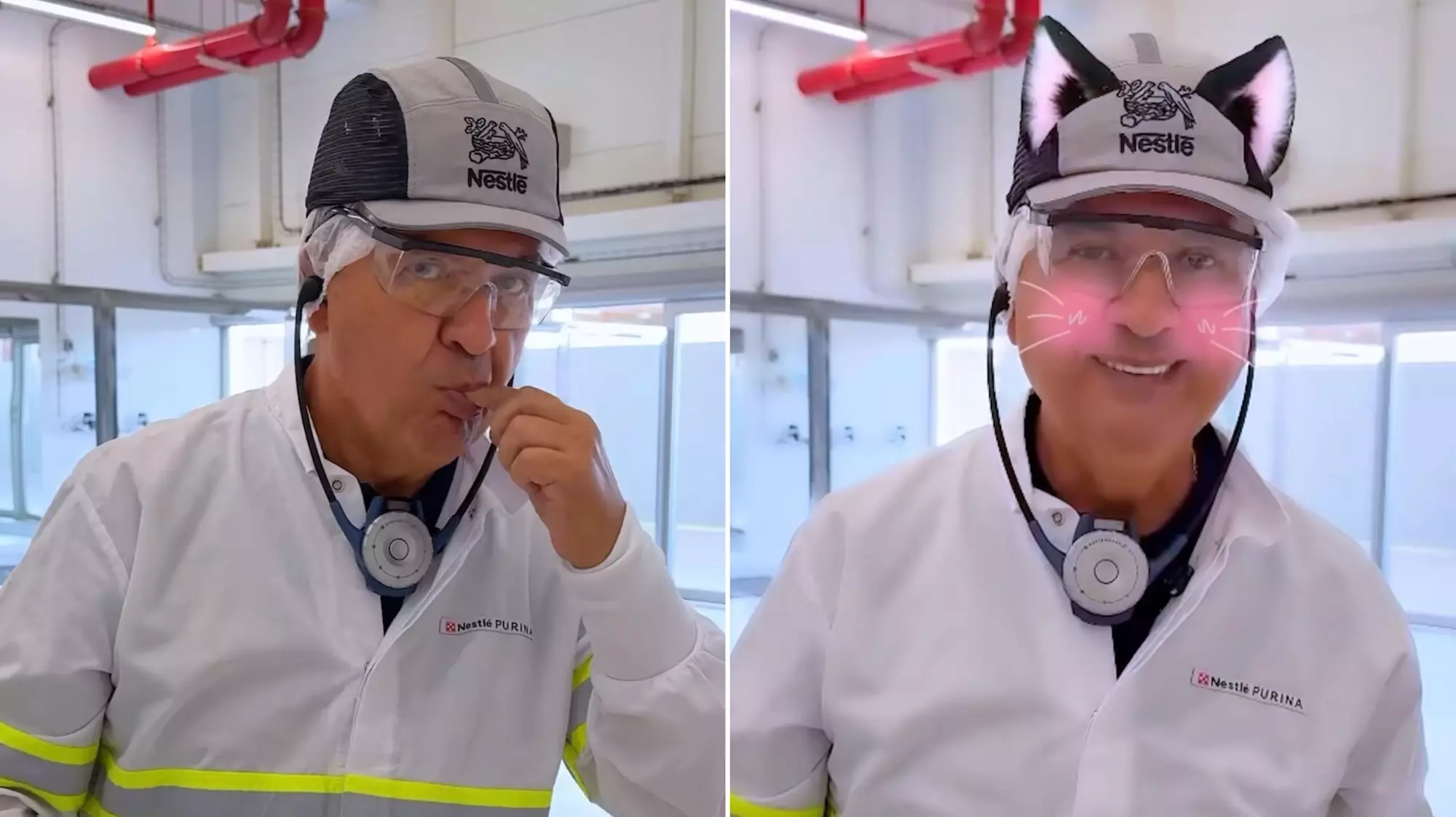 Jorginho Mello prova ração de gato e celebra investimento bilionário no Oeste catarinense