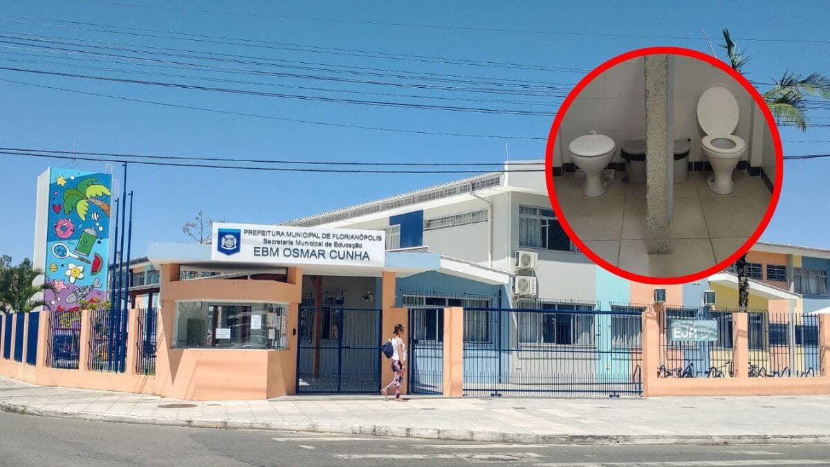 Falta de portas em banheiros e ar-condicionado quebrado: comunidade aponta problemas em escola de Florianópolis