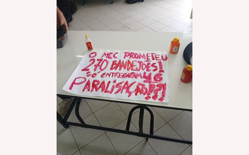 Estudantes do IFSC Itajaí participam de paralisação nacional pedindo alimentação