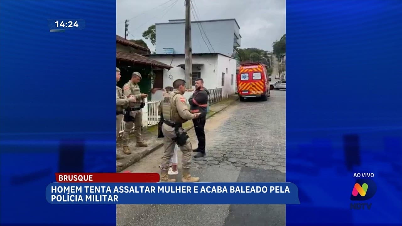 Homem tenta roubar mulher em Brusque e é baleado pela Polícia MilitarE