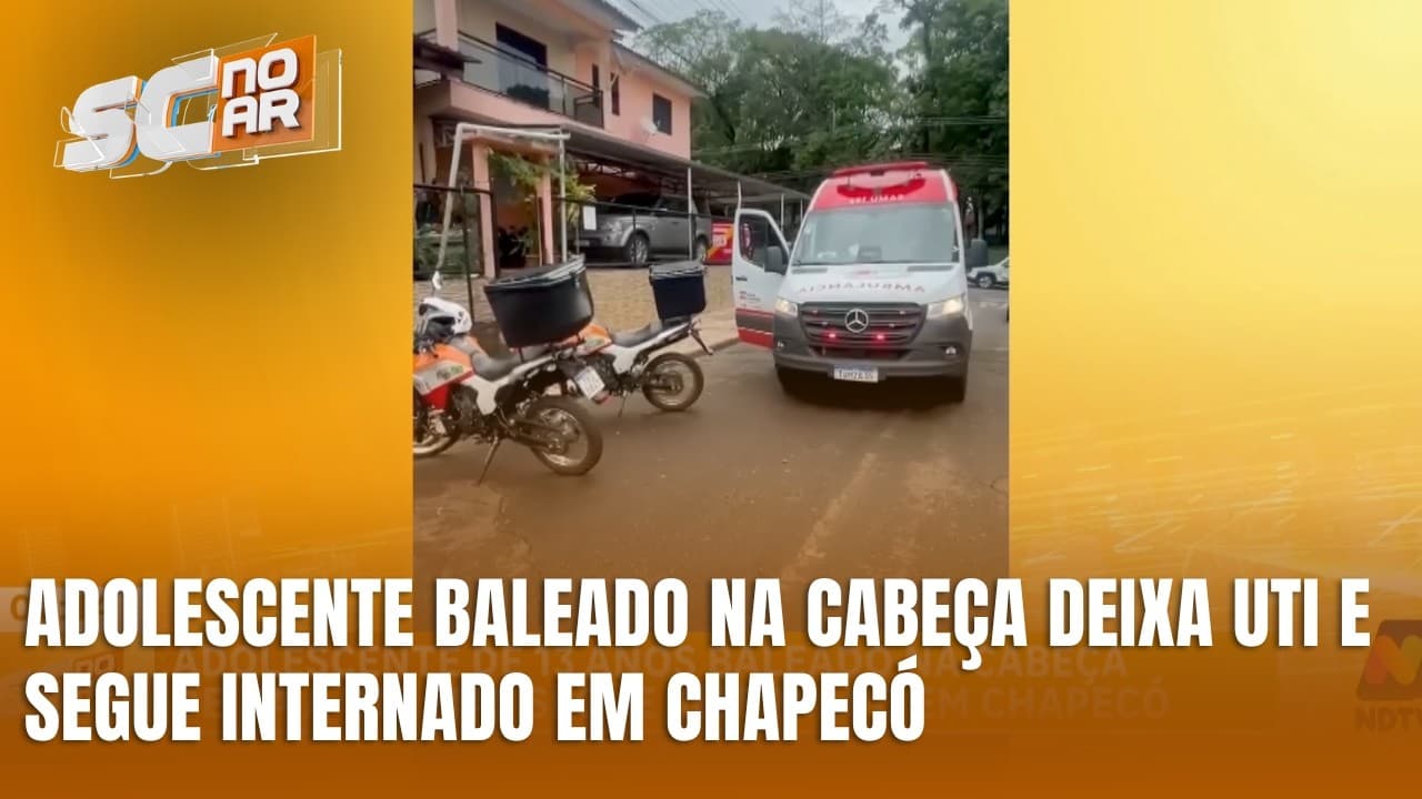 Chapecó: adolescente de 13 anos baleado apresenta melhora e sai da UTI