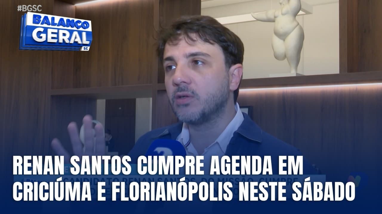 Renan Santos cumpre agenda em Criciúma e Florianópolis neste sábado