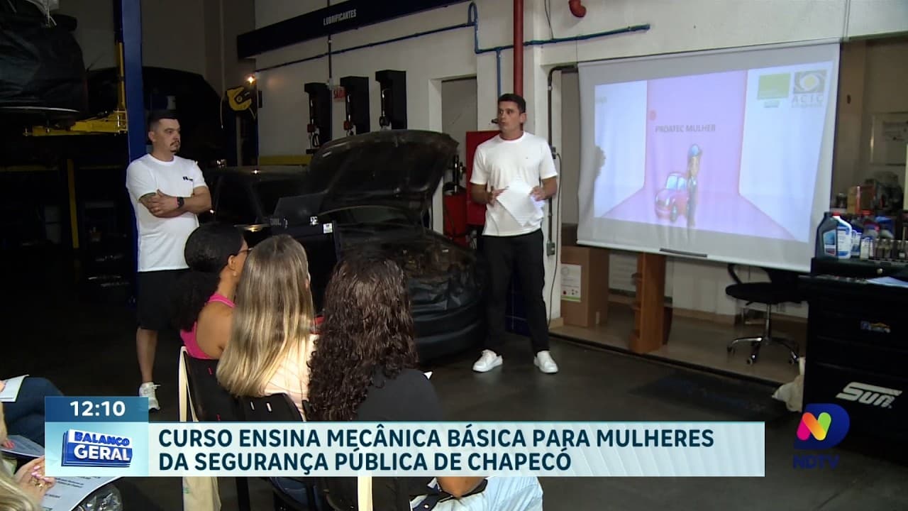 Curso em Chapecó ensina mecânica a mulheres da segurança pública