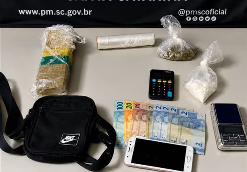 Homem é preso em Biguaçu por tráfico de drogas e ameaças de atear fogo na mulher e no filho