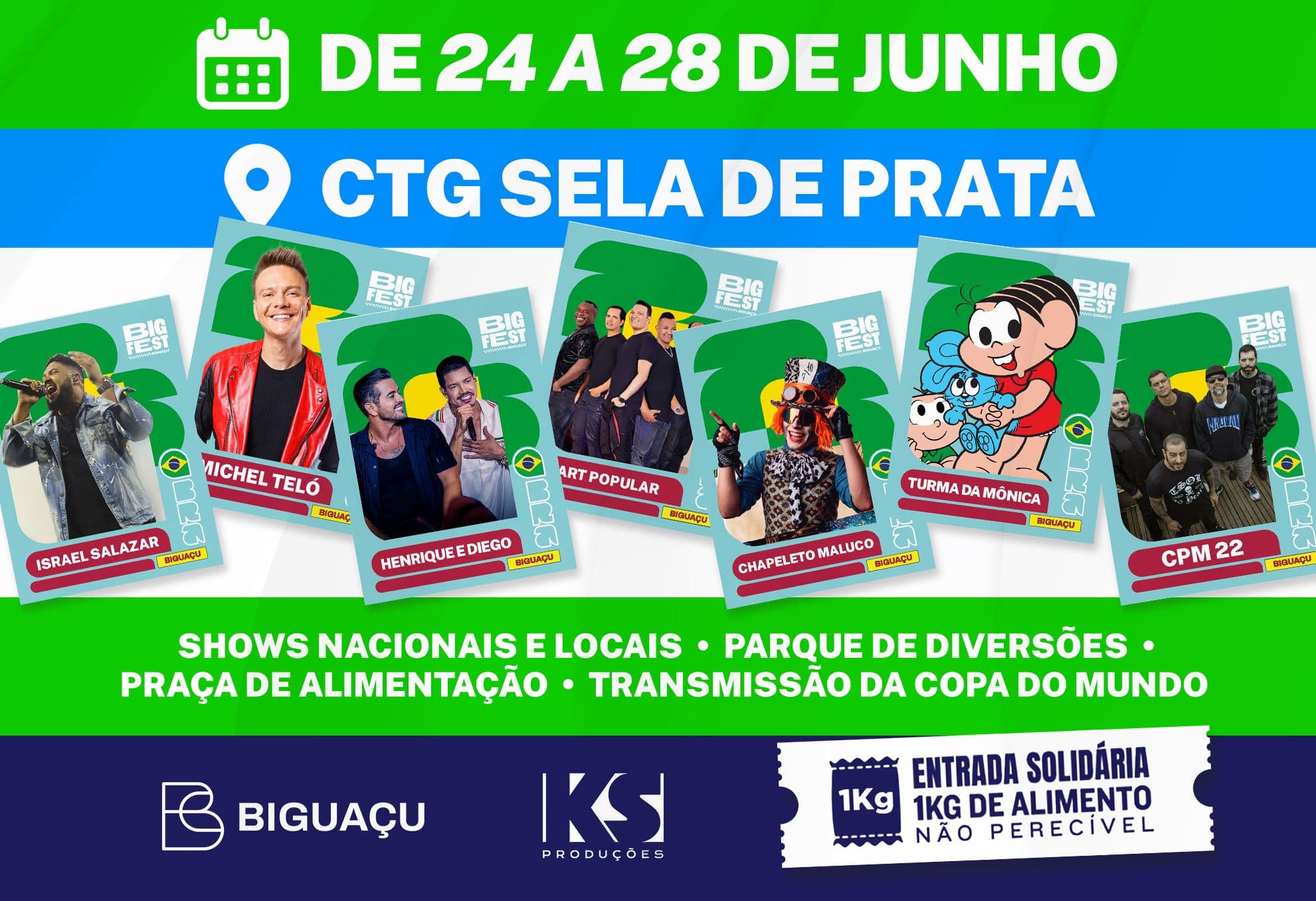 BigFest em Biguaçu terá Michel Teló, Art Popular e CPM 22; veja programação completa