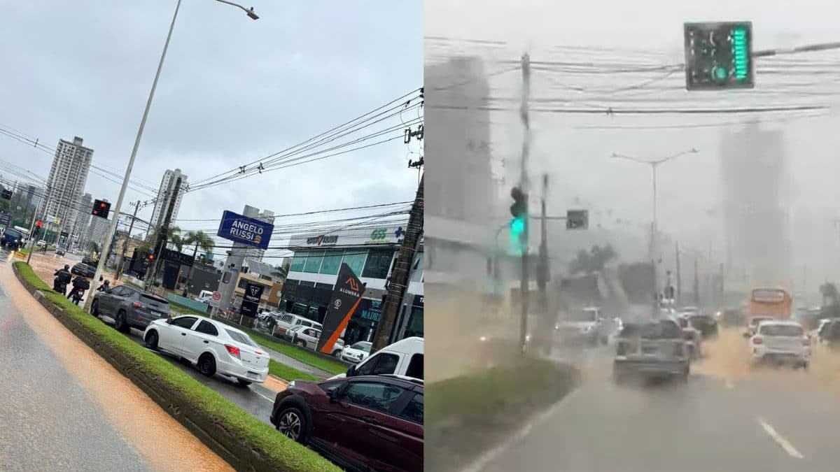VÍDEO: Chuva alaga ‘corredor imobiliário de luxo’ e fecha unidade de saúde em Itajaí