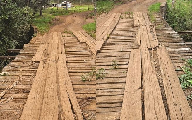 Melhorias: Prefeitura de Caçador realiza manutenção em ponte sobre o rio Castelhano - Caçador Online