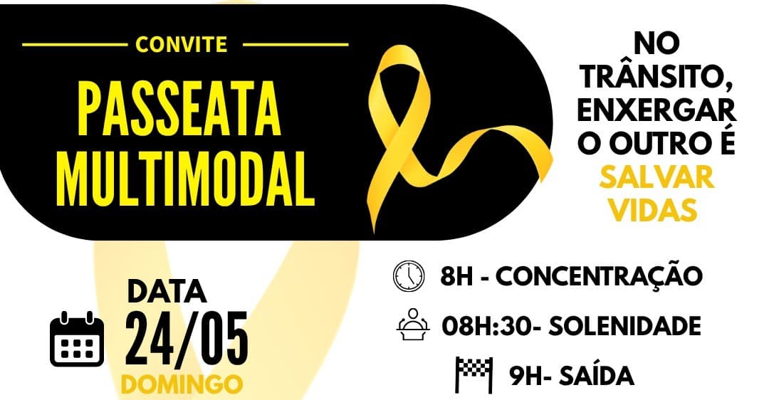 Passeata e painel sobre saúde no trânsito movimentam programação do Maio Amarelo em Blumenau.