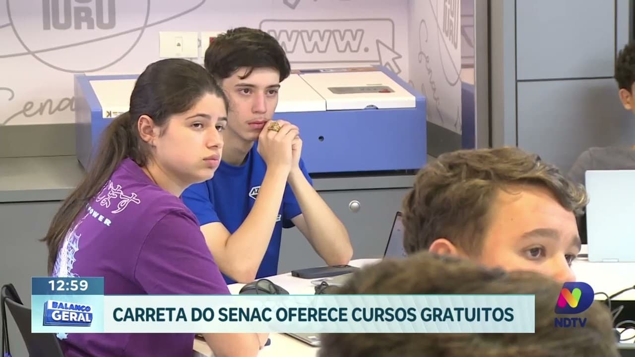 Carreta do Senac oferece cursos gratuitos de tecnologia em Chapecó