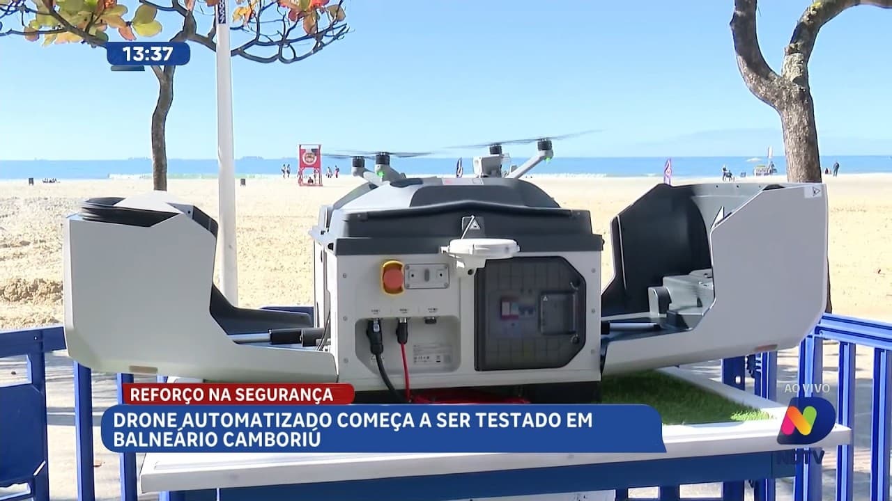 Drone automatizado reforça segurança em Balneário Camboriú com testes