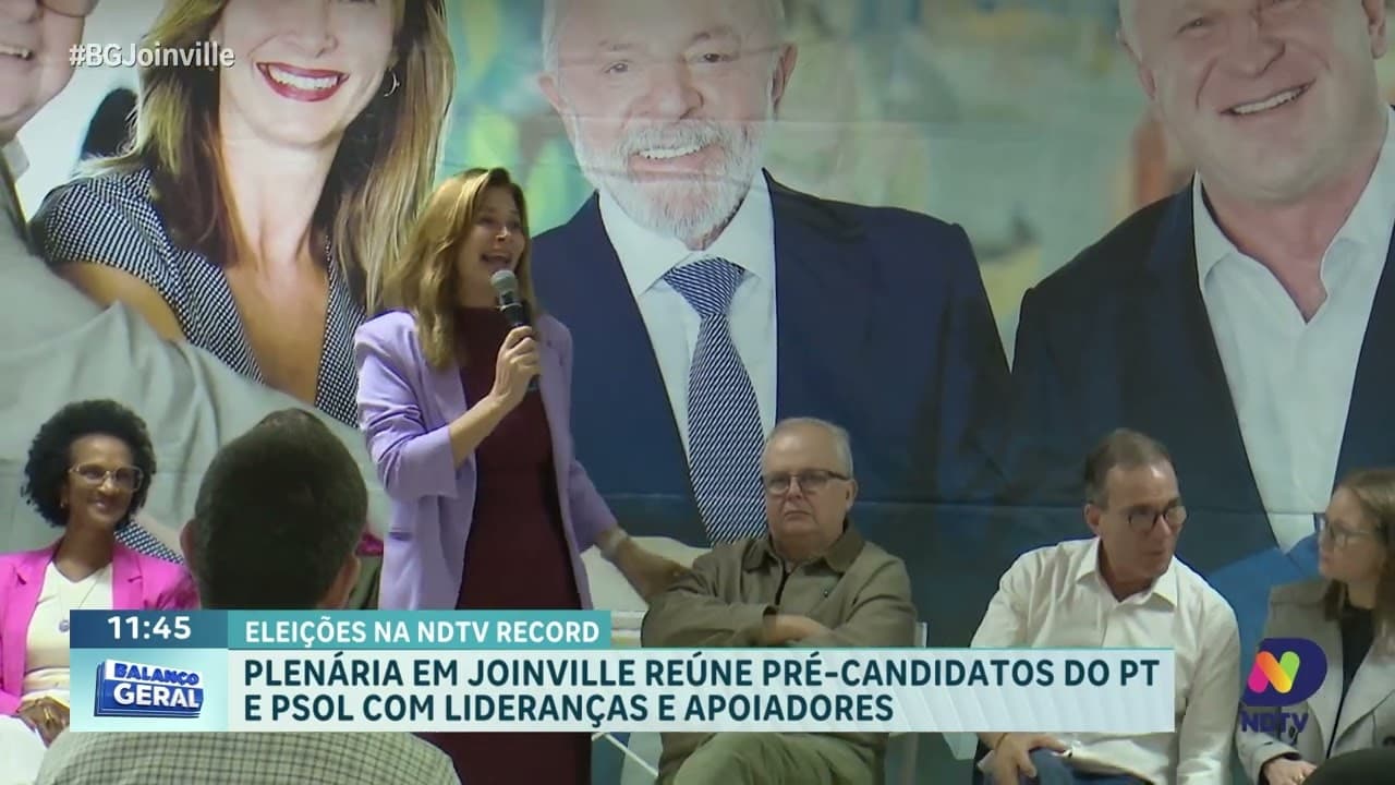 Plenária em Joinville reúne pré-candidatos do PT e PSOL com lideranças e apoiadores