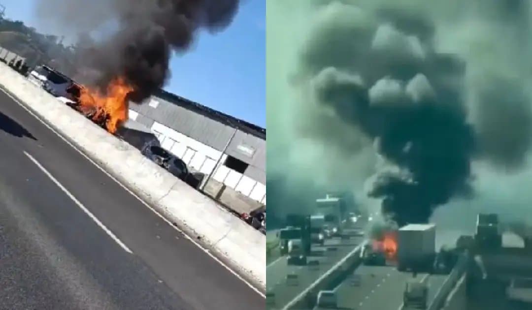Engavetamento na BR-470 em Indaial: Acidente com Fogo Deixa Um Morto e Sete Feridos