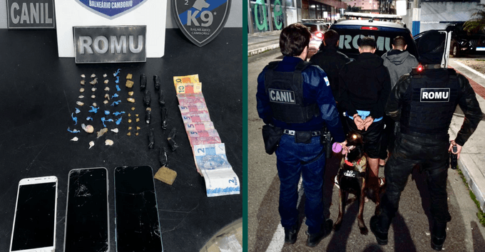 Operação contra o tráfico termina com dois presos e um adolescente apreendido em Balneário Camboriú