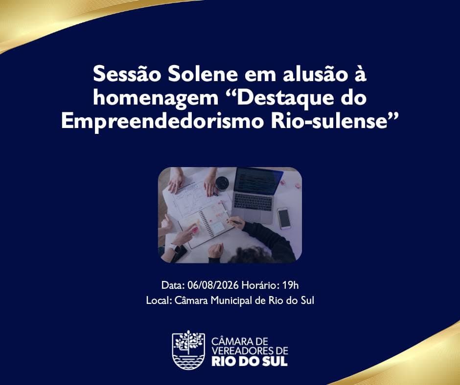 Rio do Sul homenageará empreendedores que impulsionam o desenvolvimento do município