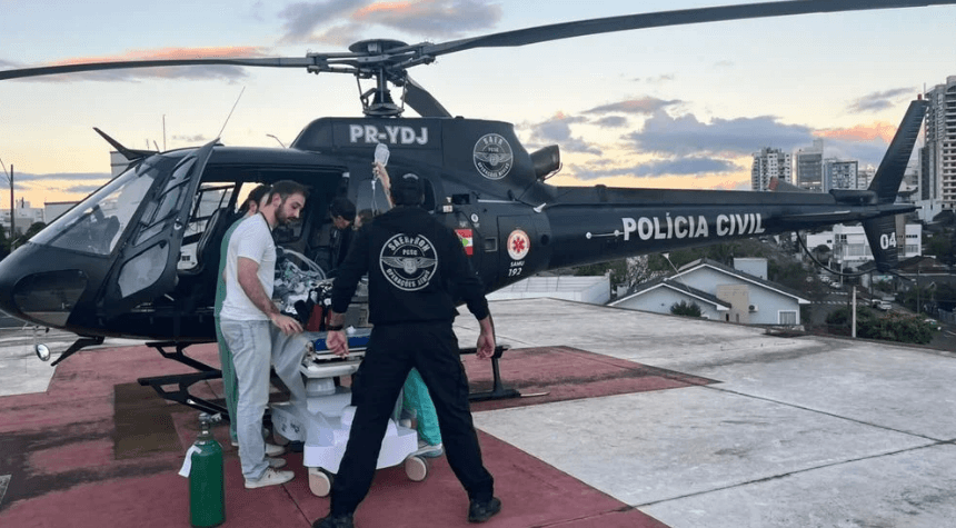 Criança de três anos com queimaduras é transferida de helicóptero - Portal Tri Notícias