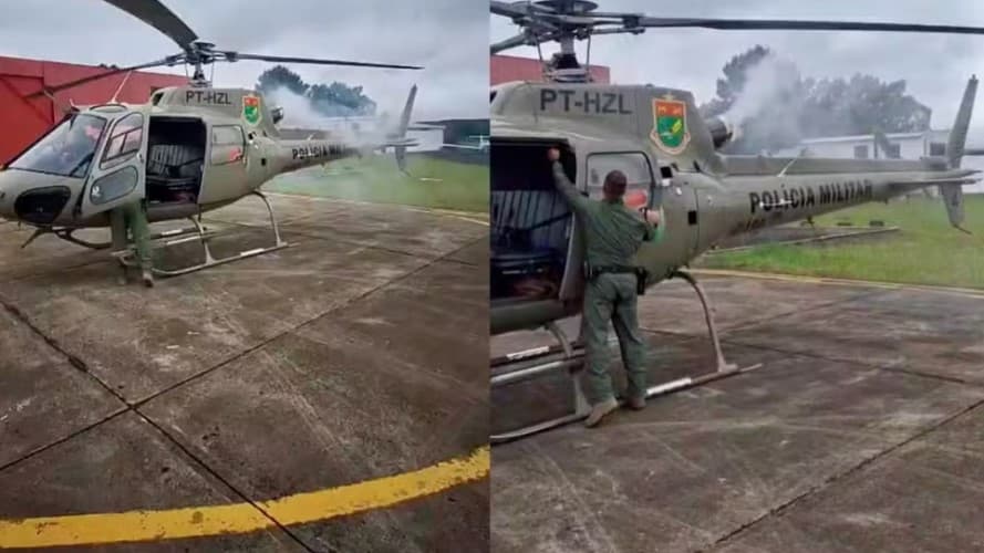Helicóptero da PM faz pouso imediato em Lages após pane - Portal Tri Notícias