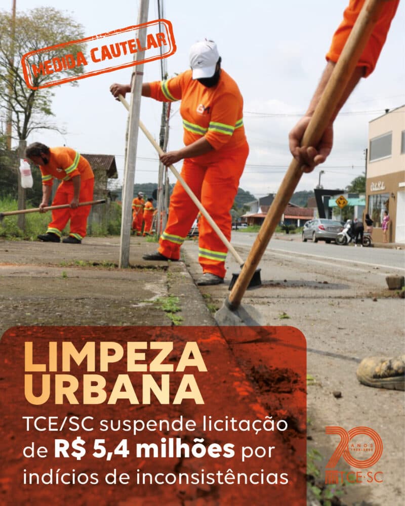 TCE/SC suspende pregão da Prefeitura de Mafra por indícios de irregularidades em edital de limpeza urbana - primeira página sc
